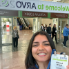 Aarushi Kumar shows off her first conference badge at ARVO 2024!