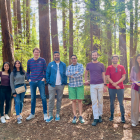 Lab members welcome Julian Wolf, David Dennis, and Joel Franco to their team with a hike in the redwoods and a backyard dinner.