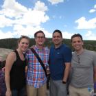 Katie, who received the Postdoc Research Award at the FASEB 2016 Calpain Meeting, visits Yellowstone National Park with Gabe, Vinu and Alex. June 2017.
