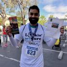 For the second time, Teja Chemudupati, Mahajan lab clinical research coordinator, won the Lookin for a Cure 5K lottery!