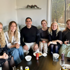 Dr. Mahajan joins five Danish medical students, Ditte, Brynn (Berkeley undergrad), Ingrid, Anna and Christine, for a 2022 Thanksgiving feast hosted by Kala Mehta, program director of the Danish-American Research Exchange program that places students at Stanford or UCSF. 